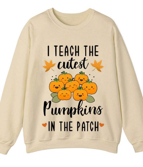 Pumpkin Leaves I Teach The Cutest Pumpkins In The Patch Teacher Sweatshirt