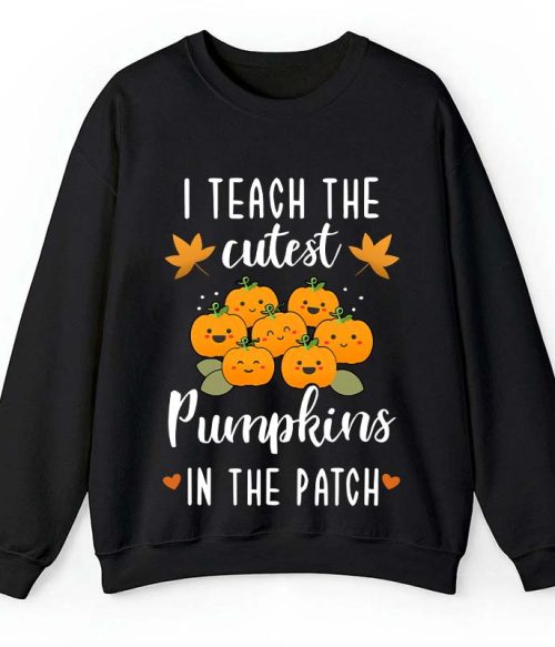 Pumpkin Leaves I Teach The Cutest Pumpkins In The Patch Teacher Sweatshirt