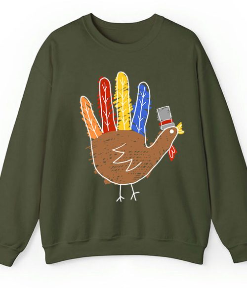 Hand Painted Turkey Teacher Sweatshirt