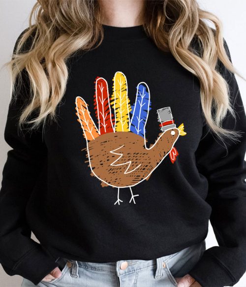 Hand Painted Turkey Teacher Sweatshirt