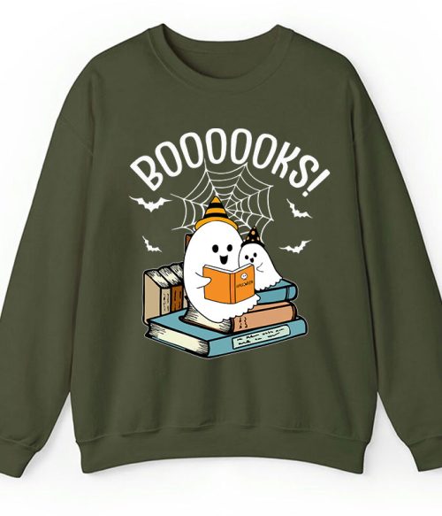 Halloween Boooooks Teacher Sweatshirt