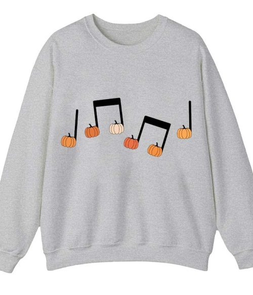 Musical Notation Halloween Pumpkin Teacher Sweatshirt