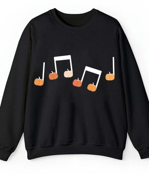 Musical Notation Halloween Pumpkin Teacher Sweatshirt