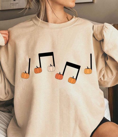Musical Notation Halloween Pumpkin Teacher Sweatshirt