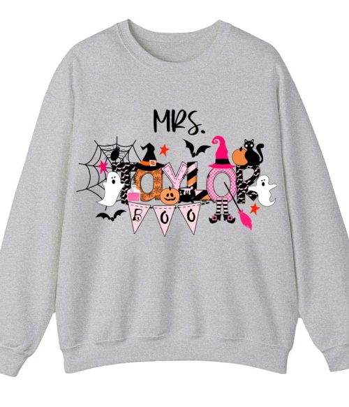 Personalized Name Happy Halloween Teacher Sweatshirt