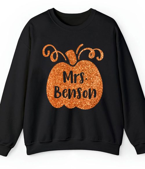 Personalized Halloween Pumpkins Teacher Sweatshirt