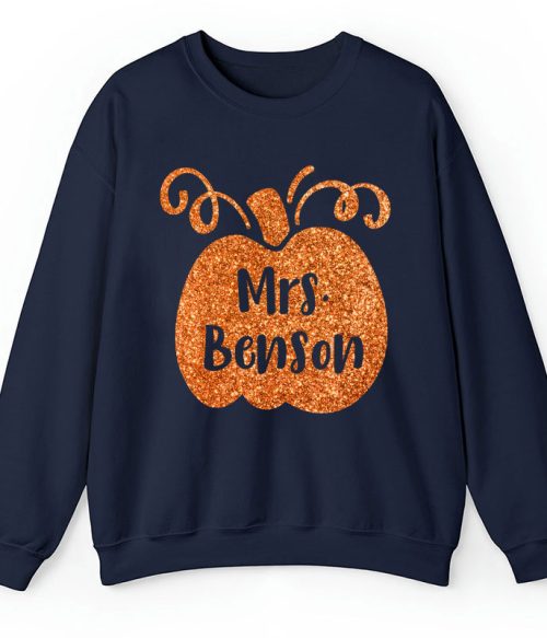 Personalized Halloween Pumpkins Teacher Sweatshirt
