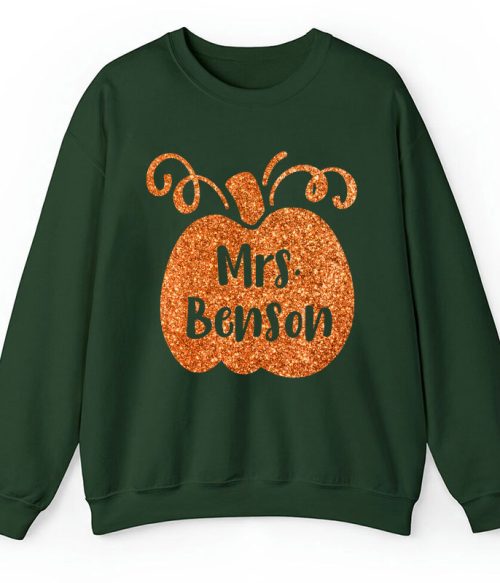 Personalized Halloween Pumpkins Teacher Sweatshirt