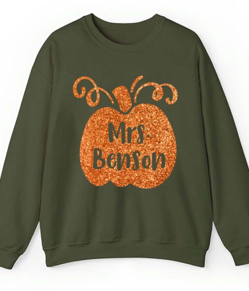 Personalized Halloween Pumpkins Teacher Sweatshirt