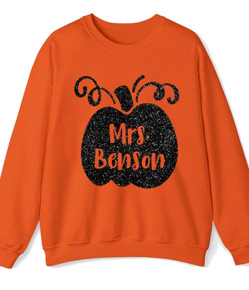 Personalized Halloween Pumpkins Teacher Sweatshirt
