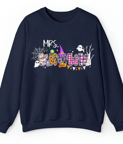 Personalized Name Happy Halloween Teacher Sweatshirt