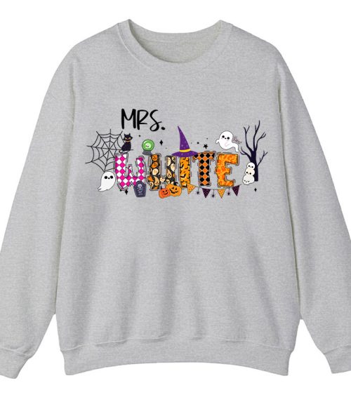 Personalized Name Happy Halloween Teacher Sweatshirt