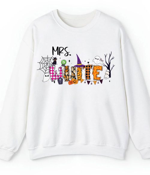 Personalized Name Happy Halloween Teacher Sweatshirt