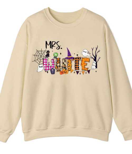 Personalized Name Happy Halloween Teacher Sweatshirt