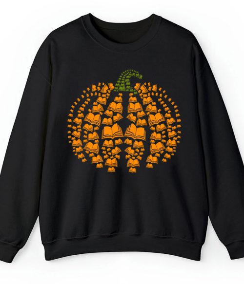 Halloween Pumpkins And Books Teacher Sweatshirt