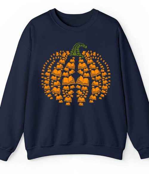 Halloween Pumpkins And Books Teacher Sweatshirt