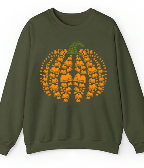 Halloween Pumpkins And Books Teacher Sweatshirt