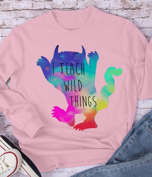 I Teach Wild Things Monster Teacher Long Sleeve T-Shirt