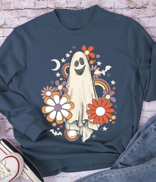 Halloween Night Quirky Smile Long Sleeve T-Shirt