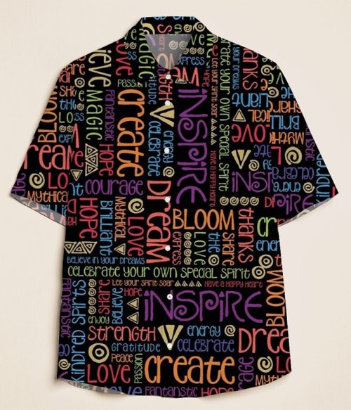 Create Inspire Love Peace Teacher Short Sleeve Shirt