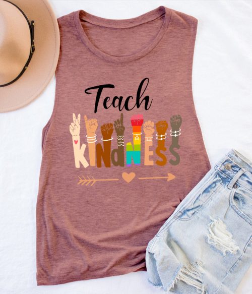 Teach Kindness Teacher Tank Top