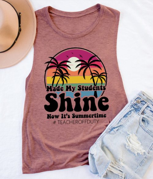 Made My Students Shine Scenery Teacher Tank Top