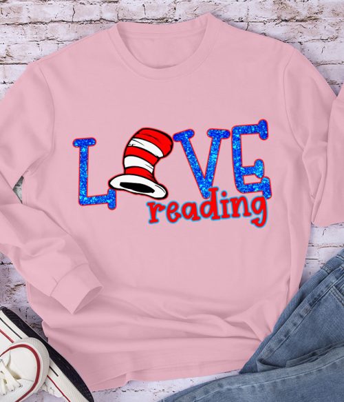 Love Reading Red Hat Long Sleeve T-Shirt