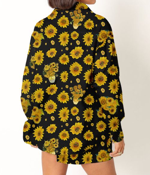 Art Sunflower Teacher Long Sleeve Shirt And Shorts Set