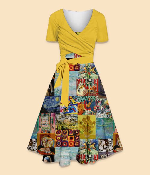 Falling Into The Ocean Of Art Teacher Uspender Long Skirt Top Suit