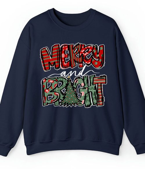 Merry And Bright Christmas Teacher Sweatshirt