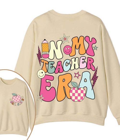 Personalized In My Teacher Era Teacher Two Sided Sweatshirt