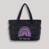 Personalized Purple Rainbow Teacher Puffy Tote Bag