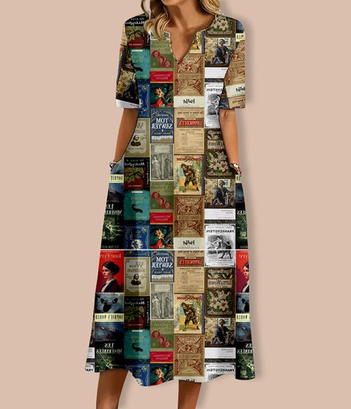 Masterpiece Literature Teacher V-Neck Long Dress