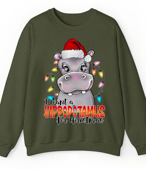 I Want A Hippopotamus For Christmas Teacher Sweatshirt