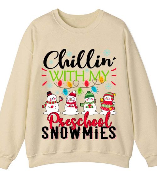 Personalized Chillin With My Snowmies Teacher Sweatshirt