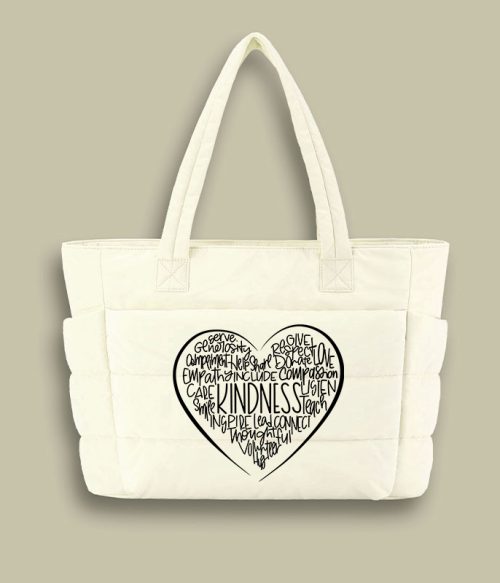 Kindness Teach Smile Teacher Puffy Tote Bag