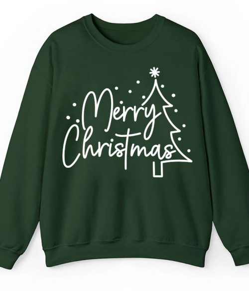 Merry Christmas Simple Christmas Teacher Sweatshirt