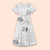 Retro Design Little Women Chapter Teacher Printed Dress