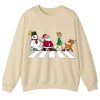 Santa Claus And His Friends Crossing The Road Teacher Sweatshirt