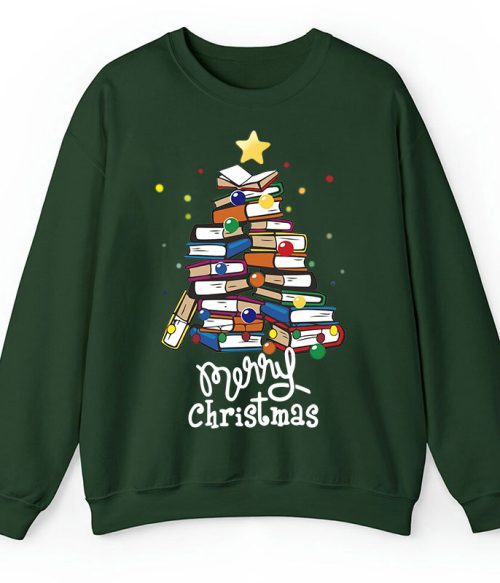 Merry Christmas Books Teacher Sweatshirt
