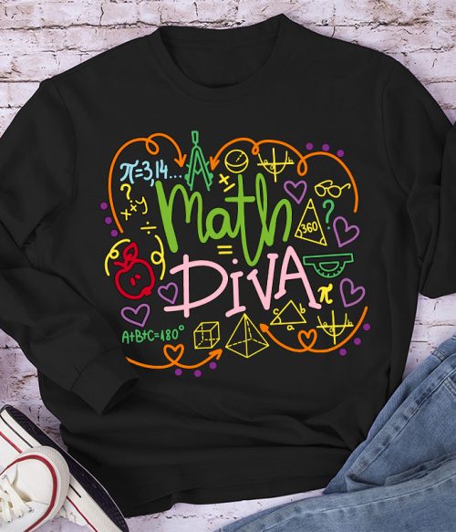 Math Diva Mathematical Symbol Long Sleeve T-Shirt