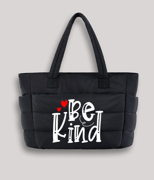 Be Kind Red Heart Teacher Puffy Tote Bag