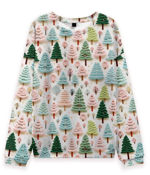 Christmas Tree Teacher Cable Knit Sweatshirt