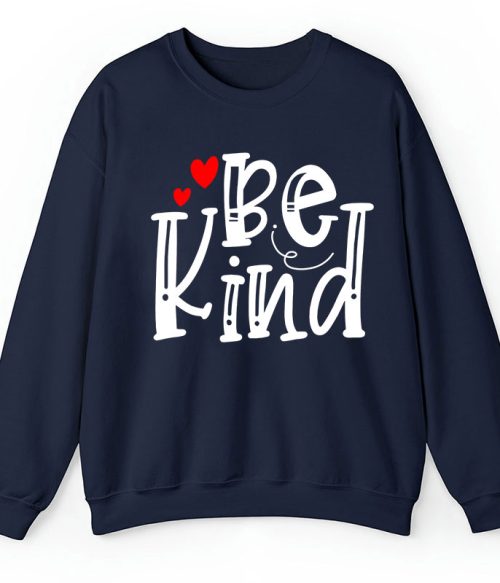 Be Kind Red Heart Teacher Sweatshirt