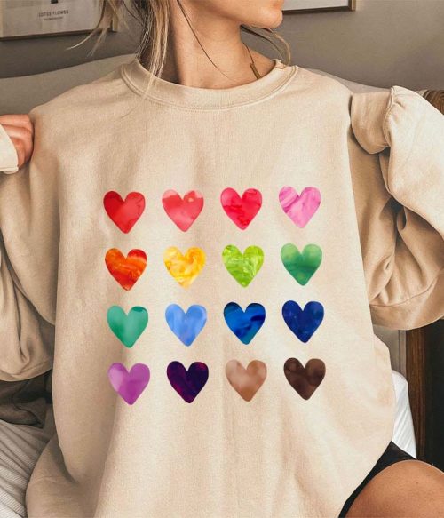 Colorful Love Combination Teacher Sweatshirt