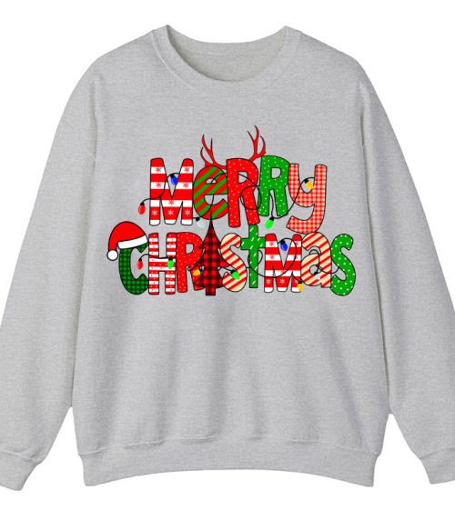 Merry Christmas With Rich Pattern Teacher Sweatshirt