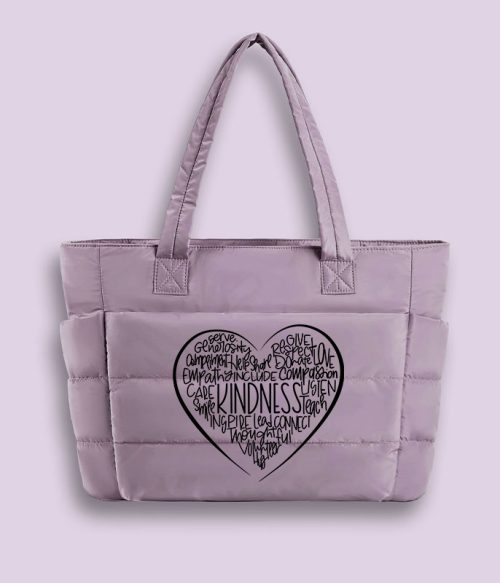 Kindness Teach Smile Teacher Puffy Tote Bag