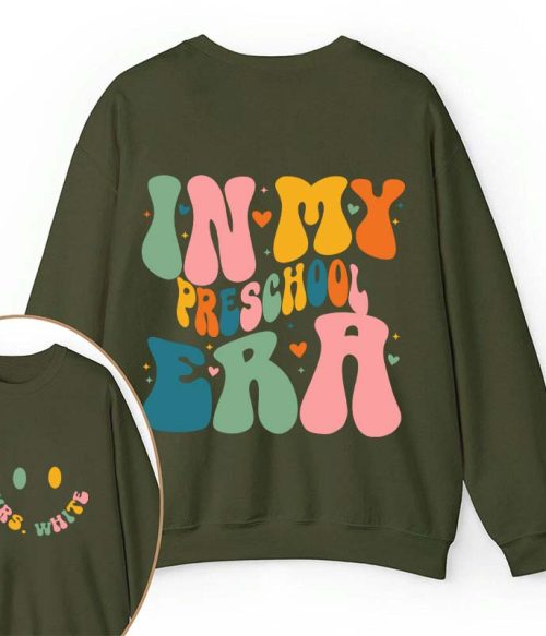 Personalized Name And Grade In My Era Teacher Two Sided Sweatshirt