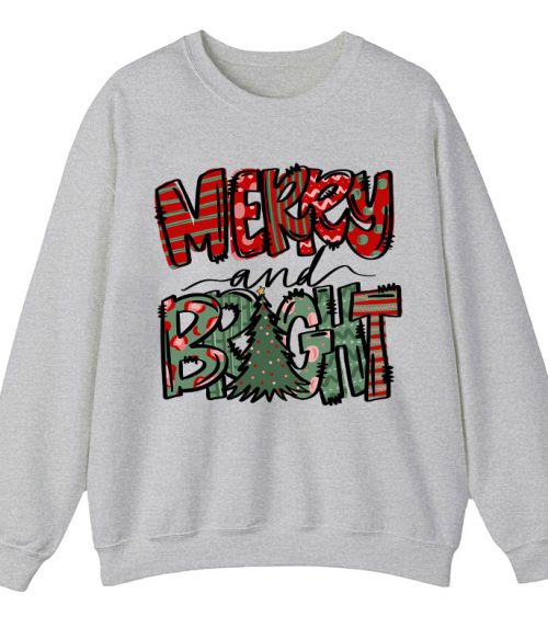 Merry And Bright Christmas Teacher Sweatshirt