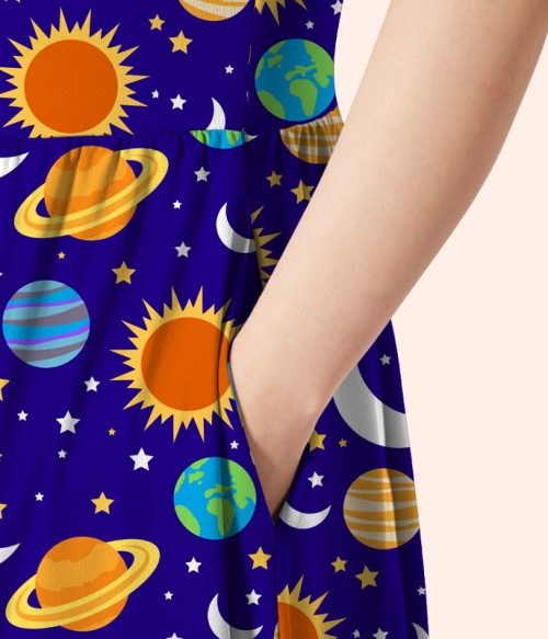 Travel Into Space With Me Teacher Printed One Piece Dress